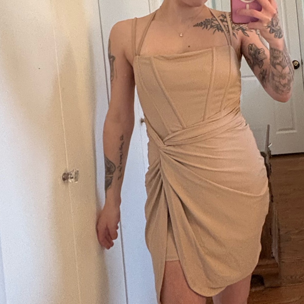SHEIN Tan Dress